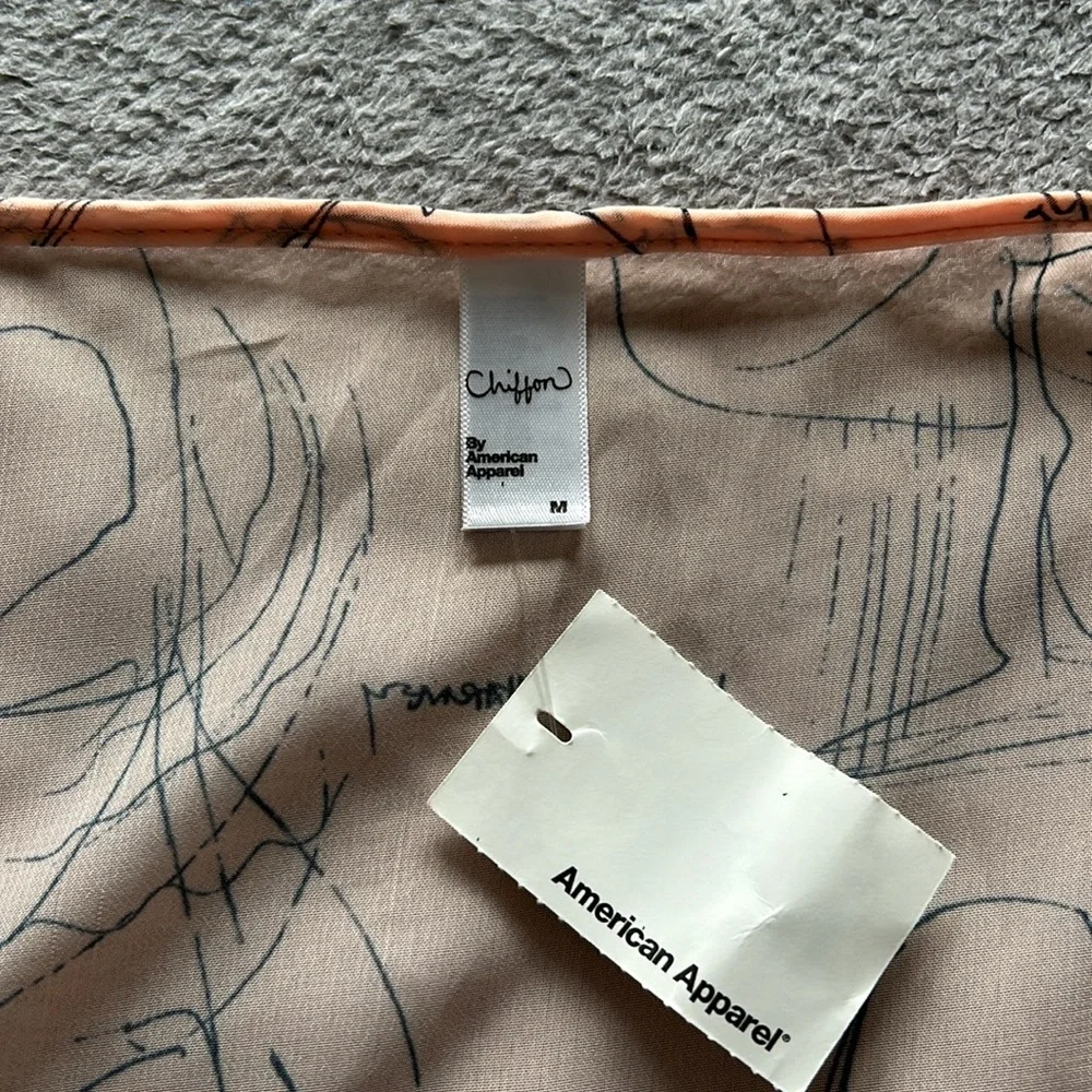 American Apparel | Womens Chiffon Morris Charney 1976 Sketch Cami Tank - Size M - Picture 3 of 9